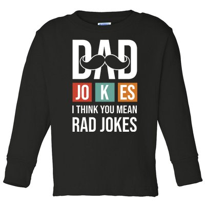 Dad Jokes Funny Father T Toddler Long Sleeve Shirt