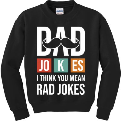 Dad Jokes Funny Father T Kids Sweatshirt