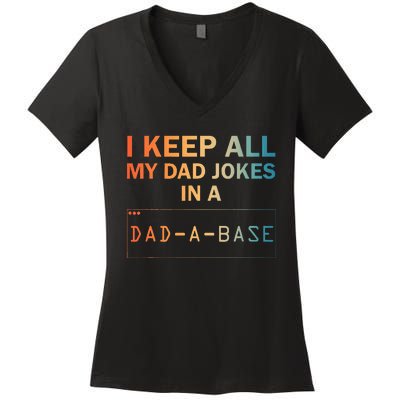 Dad Jokes For Dad Database Women's V-Neck T-Shirt