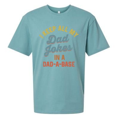 Dad Jokes Gift I Keep All My Dad Jokes In A Dadgiftagiftbase Gift Sueded Cloud Jersey T-Shirt