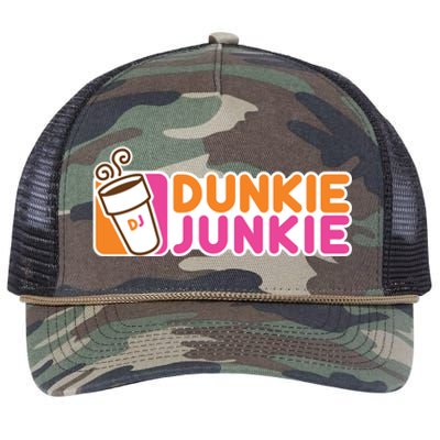 Dunkie Junkie Gift Funny Coffee Lover Gift Gift Retro Rope Trucker Hat Cap