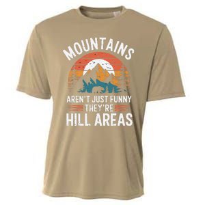 Dad Joke Hiking Mountains ArenT Funny TheyRe Hill Areas Cooling Performance Crew T-Shirt