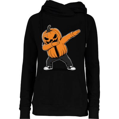 Dabbing JackoLantern Halloween Womens Funnel Neck Pullover Hood