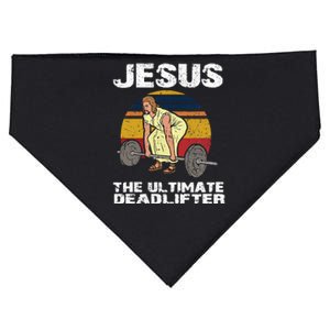 Deadlift Jesus I Christian Weightlifting Funny Workout Gym USA-Made Doggie Bandana