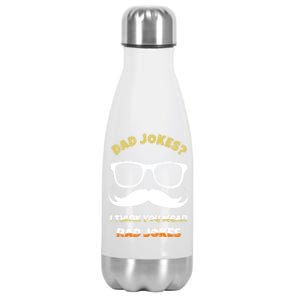 Dad Jokes I Think You Mean Rad Jokes Sarcastic Daddy Father Great Gift Stainless Steel Insulated Water Bottle