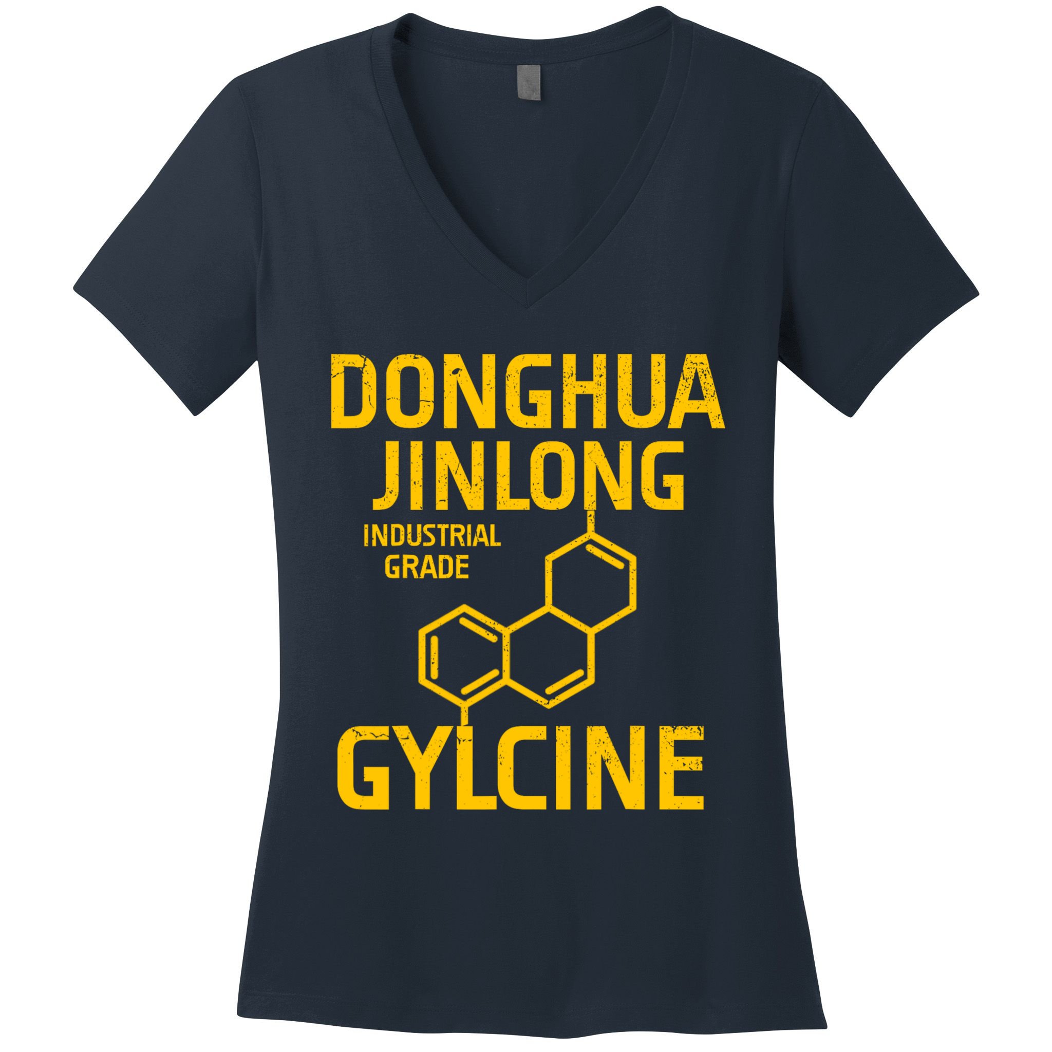 Donghua Jinlong Industrial Grade Glycine Women's V-Neck T-Shirt