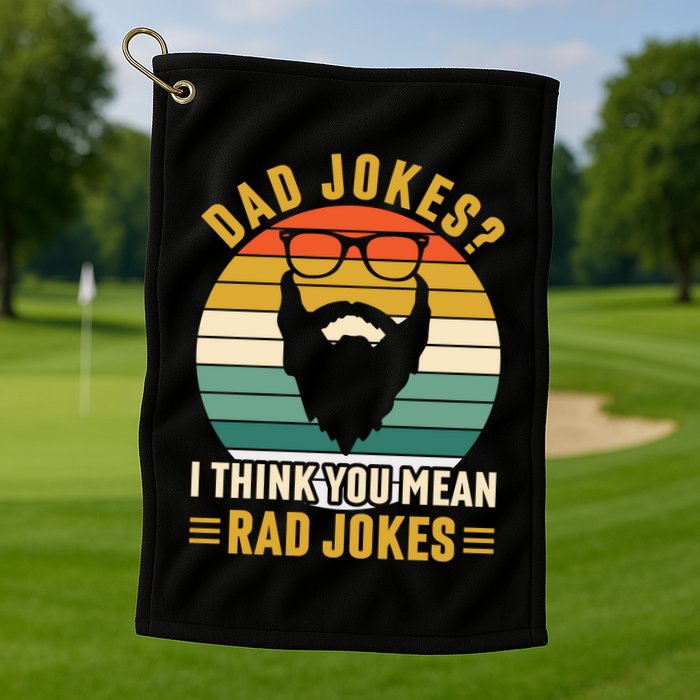 Dad Jokes I Think You Mean Rad Jokes Funny Fathers Day Golf Towel