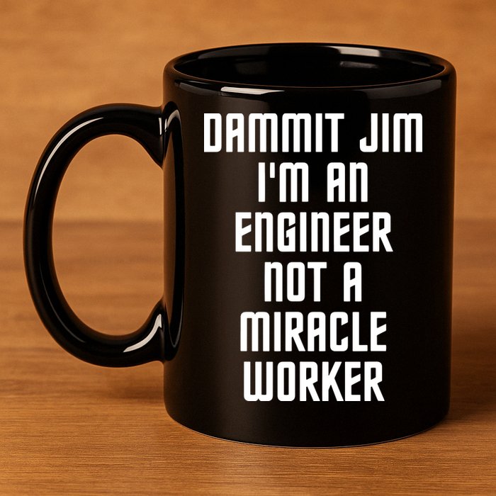 Dammit Jim Im An Engineer Not A Miracle Worker 11oz C Handle Ceramic Mug