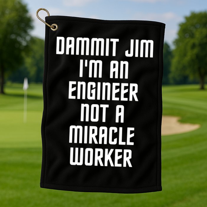 Dammit Jim Im An Engineer Not A Miracle Worker Golf Towel