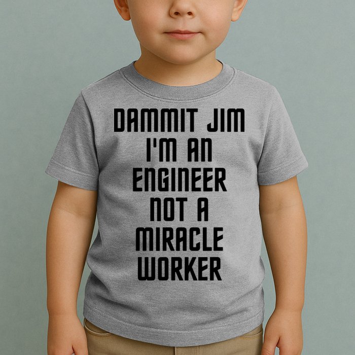 Dammit Jim Im An Engineer Not A Miracle Worker Toddler T-Shirt