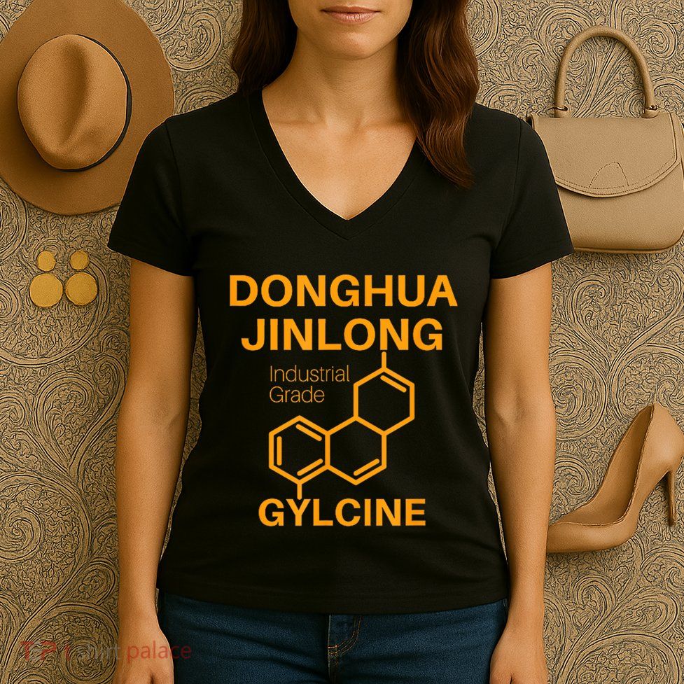 Donghua Jinlong Industrial Grade Glycine Women's V-Neck T-Shirt