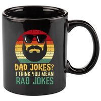 Dad Jokes I Think You Mean Rad Jokes Retro Fathers Day 11oz C Handle Ceramic Mug