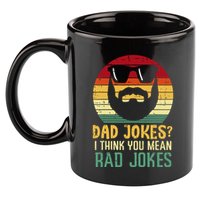 Dad Jokes I Think You Mean Rad Jokes Retro Fathers Day 11oz C Handle Ceramic Mug