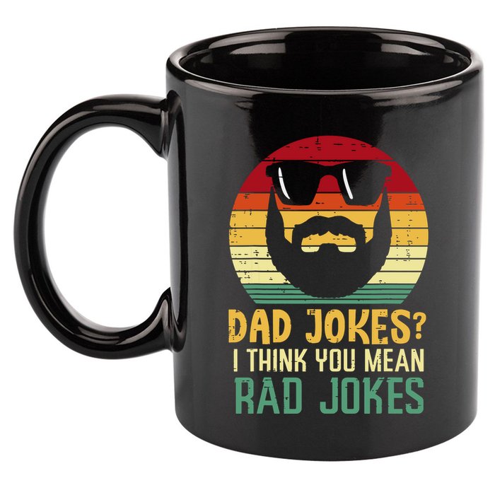 Dad Jokes I Think You Mean Rad Jokes Retro Fathers Day 11oz C Handle Ceramic Mug
