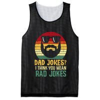 Dad Jokes I Think You Mean Rad Jokes Retro Fathers Day Mesh Reversible Basketball Jersey Tank