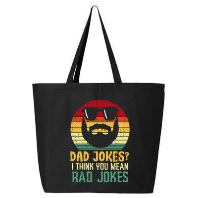 Dad Jokes I Think You Mean Rad Jokes Retro Fathers Day 25L Jumbo Tote