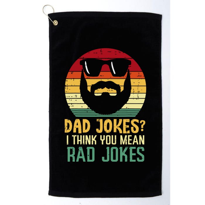 Dad Jokes I Think You Mean Rad Jokes Retro Fathers Day Golf Towel