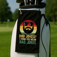 Dad Jokes I Think You Mean Rad Jokes Retro Fathers Day Golf Towel