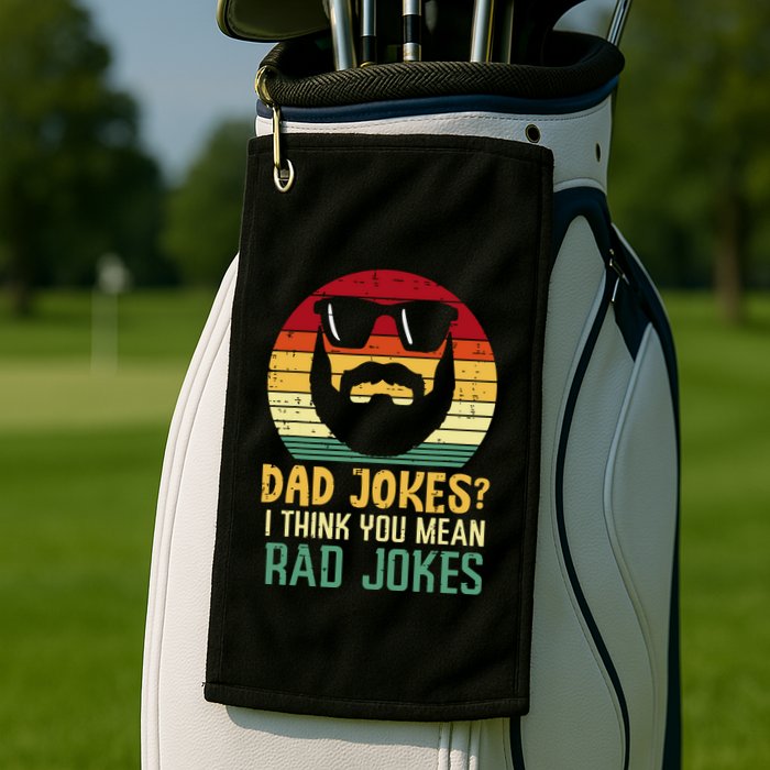 Dad Jokes I Think You Mean Rad Jokes Retro Fathers Day Golf Towel