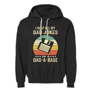 Dad Jokes In Dadabase Garment-Dyed Fleece Hoodie