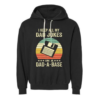 Dad Jokes In Dadabase Garment-Dyed Fleece Hoodie