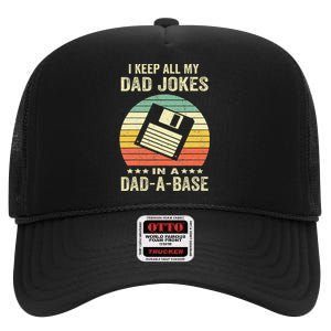 Dad Jokes In Dadabase High Crown Mesh Back Trucker Hat