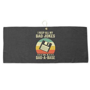 Dad Jokes In Dadabase Large Microfiber Waffle Golf Towel