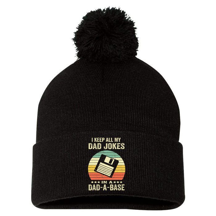 Dad Jokes In Dadabase Pom Pom 12in Knit Beanie