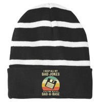 Dad Jokes In Dadabase Striped Beanie with Solid Band