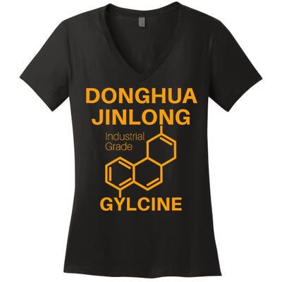 Donghua Jinlong Industrial Grade Glycine Women's V-Neck T-Shirt