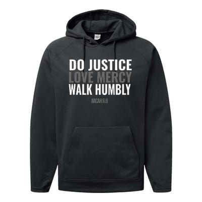 Do Justice Love Mercy Walk Humbly Bible Verse Gift Micah 68 Performance Fleece Hoodie