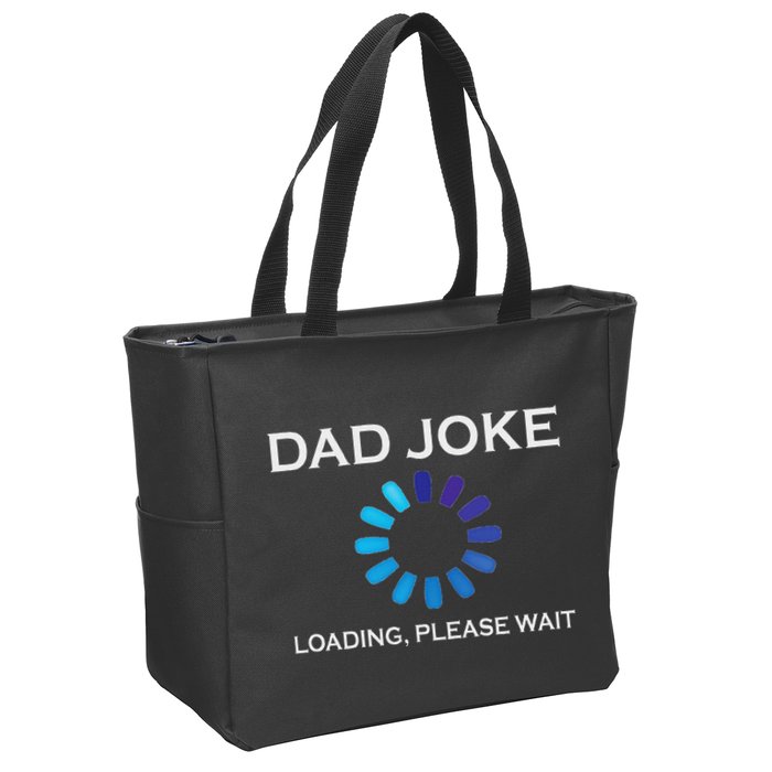 Dad Joke Loading Please Wait Funny Zip Tote Bag