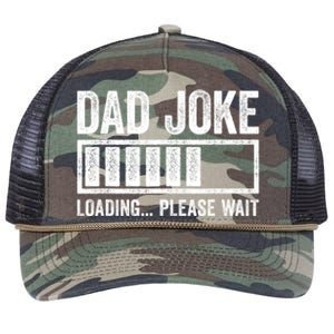 Dad Joke Loading Please Wait Fathers Day Retro Rope Trucker Hat Cap