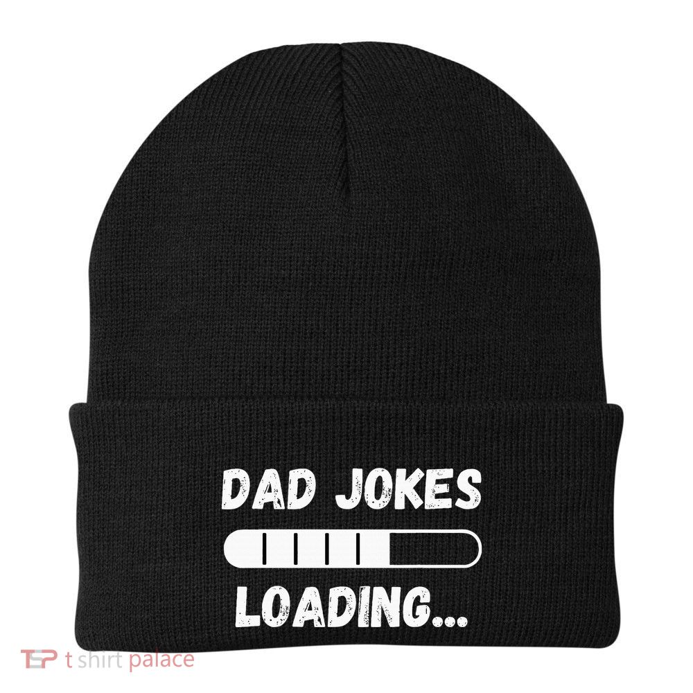 Dad Jokes Loading Funny Daddy Humor Bad Pun & Dad Joke Knit Cap Winter Beanie