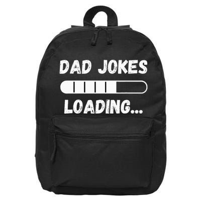 Dad Jokes Loading Funny Daddy Humor Bad Pun & Dad Joke 16 in Basic Backpack