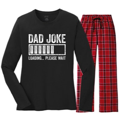 Dad Joke Loading Please Wait FatherS Day Women's Long Sleeve Flannel Pajama Set 