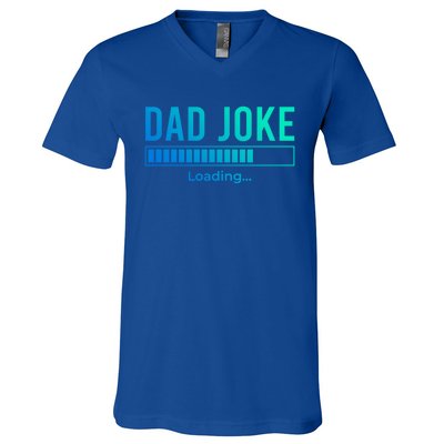 Dad Joke Loading Funny Dad Daddy Funny Gift Fathers Day Bad Pun Funny Gift V-Neck T-Shirt