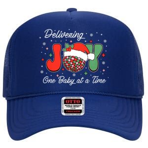 Delivering Joy Labor And Delivery Christmas L And D Nurse Gift High Crown Mesh Back Trucker Hat