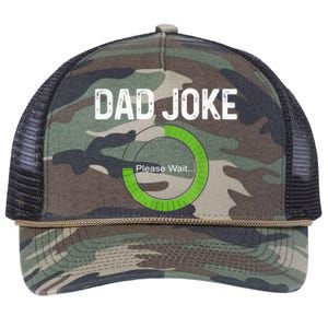 Dad Joke Loading Please Wait Fathers Day Funny Father Humor Gift Retro Rope Trucker Hat Cap