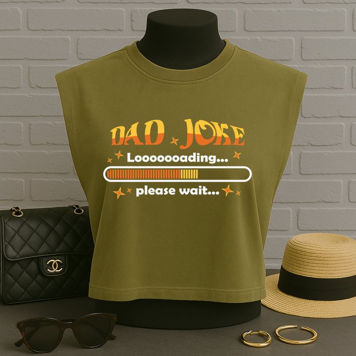 Dad Joke Loading Please Wait Funny Gift Garment-Dyed Women's Muscle Tee