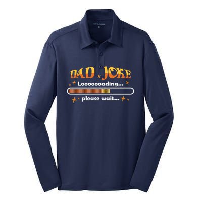 Dad Joke Loading Please Wait Funny Gift Silk Touch Performance Long Sleeve Polo