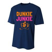 Dunkie Junkie love Funny Coffee Sayings caffeine addicted Performance Sprint T-Shirt