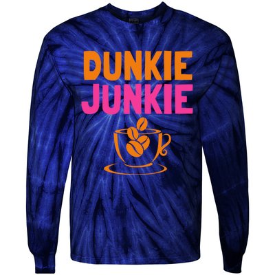 Dunkie Junkie love Funny Coffee Sayings caffeine addicted Tie-Dye Long Sleeve Shirt