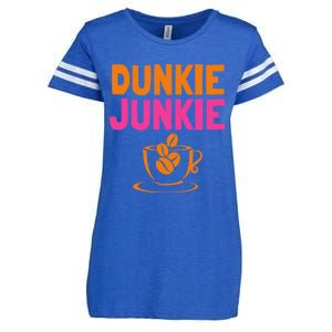 Dunkie Junkie love Funny Coffee Sayings caffeine addicted Enza Ladies Jersey Football T-Shirt