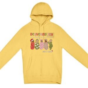 Delivering Joy Labor Delivery Christmas Birthday Specialist Gift Premium Pullover Hoodie