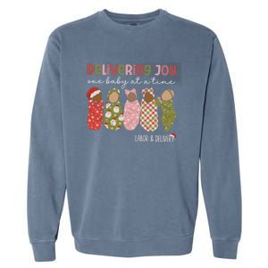 Delivering Joy Labor Delivery Christmas Birthday Specialist Gift Garment-Dyed Sweatshirt