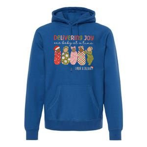 Delivering Joy Labor Delivery Christmas Birthday Specialist Gift Premium Hoodie