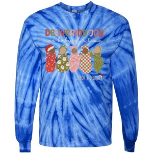 Delivering Joy Labor Delivery Christmas Birthday Specialist Gift Tie-Dye Long Sleeve Shirt