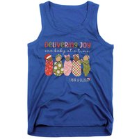 Delivering Joy Labor Delivery Christmas Birthday Specialist Gift Tank Top