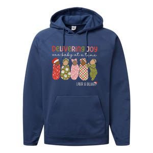 Delivering Joy Labor Delivery Christmas Birthday Specialist Gift Performance Fleece Hoodie